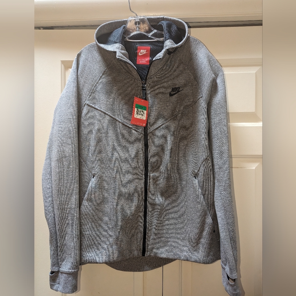 Nike new sportswear women's tech fleece full zip hoodie size XL  heather grey